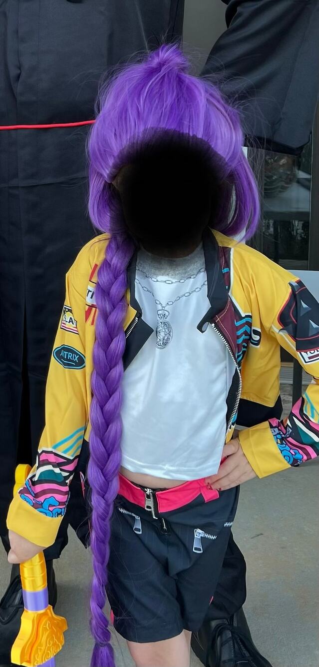 Rumi K Pop Long Purple Braid Wig, 24 Inch Purple Clip-In Ponytail Wig
